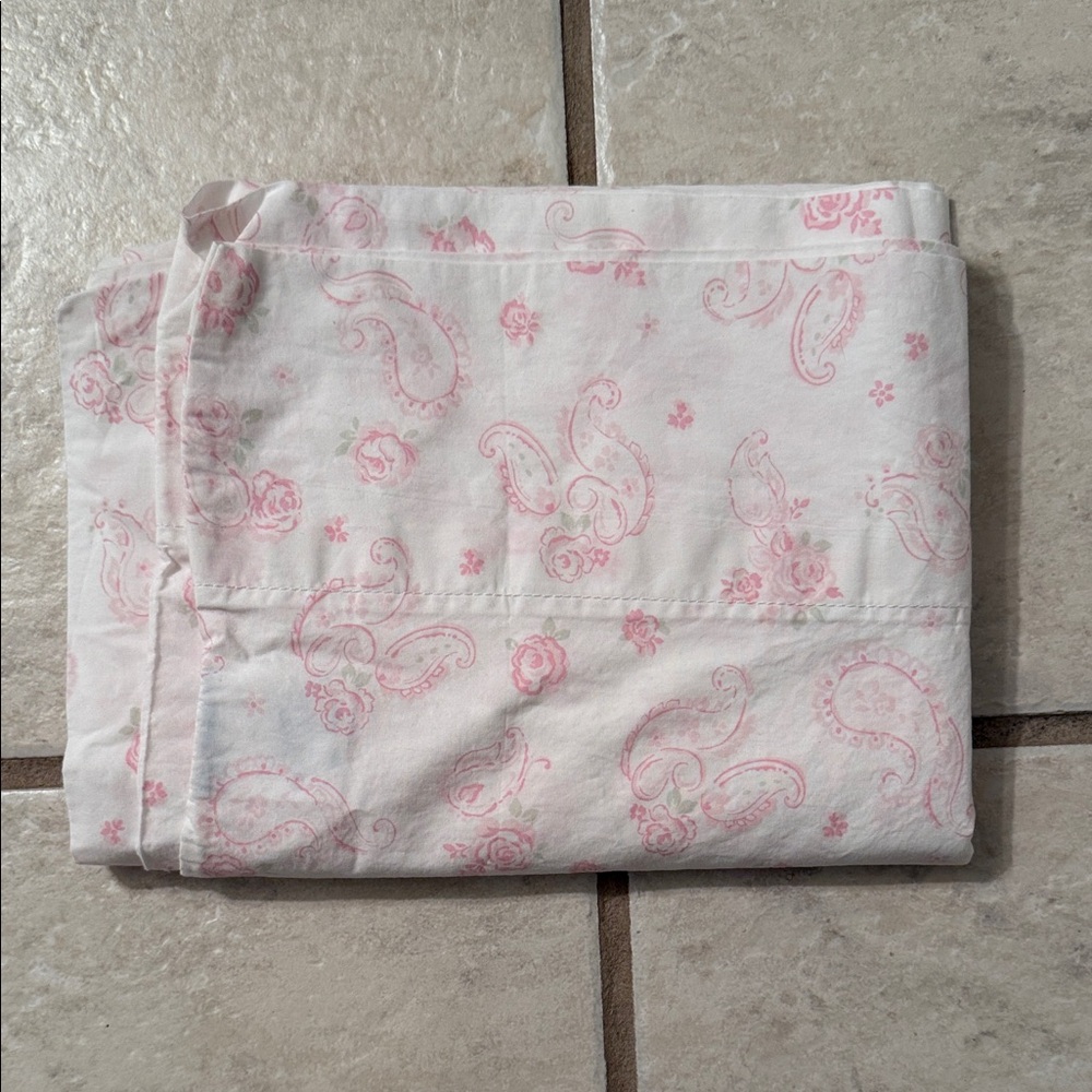 Simply Shabby Chic White Pink Paisley Rose Pillowcases